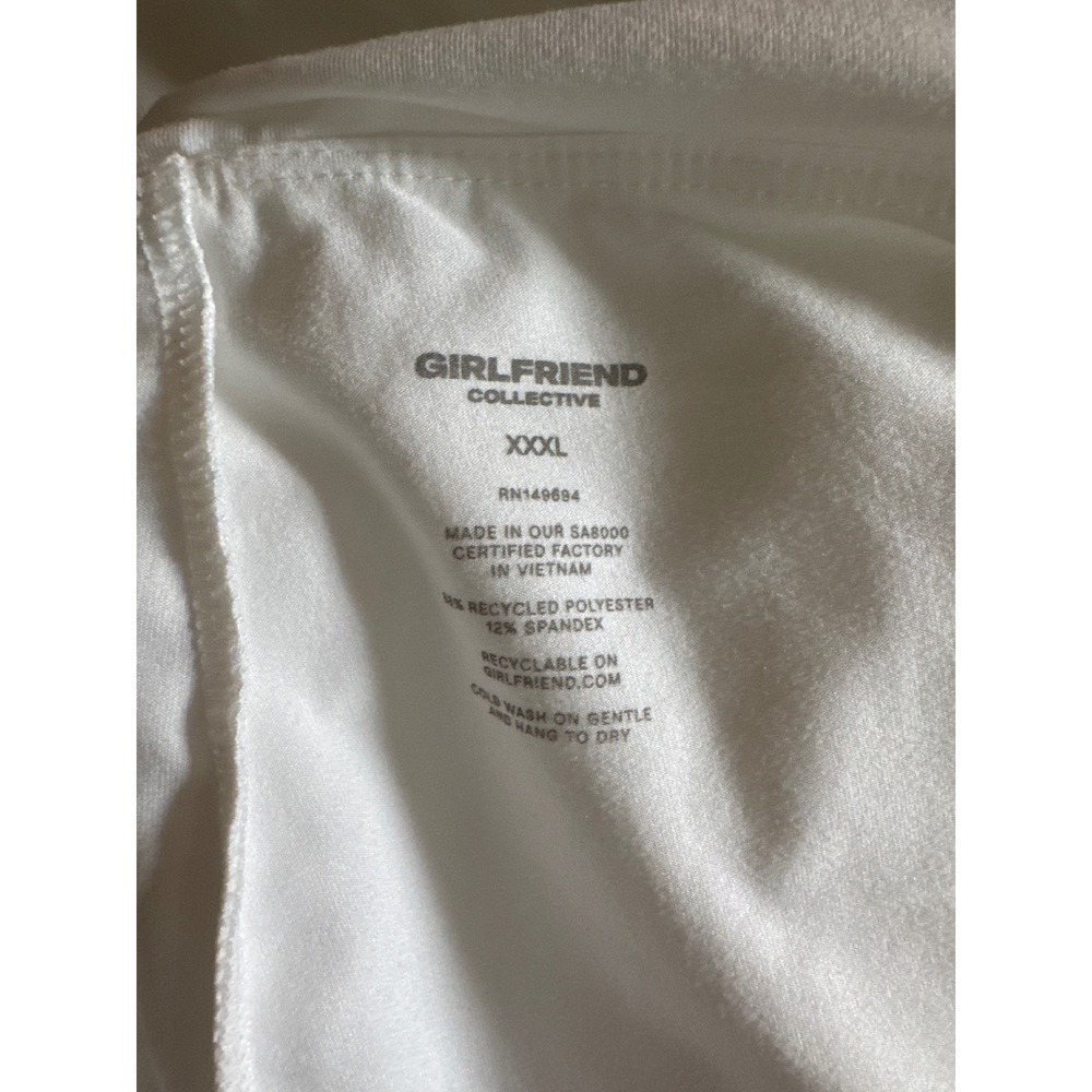 Girlfriend Collective White Ruched Strapless Wide Leg Jumpsuit XXXL NWT - Picture 6 of 6